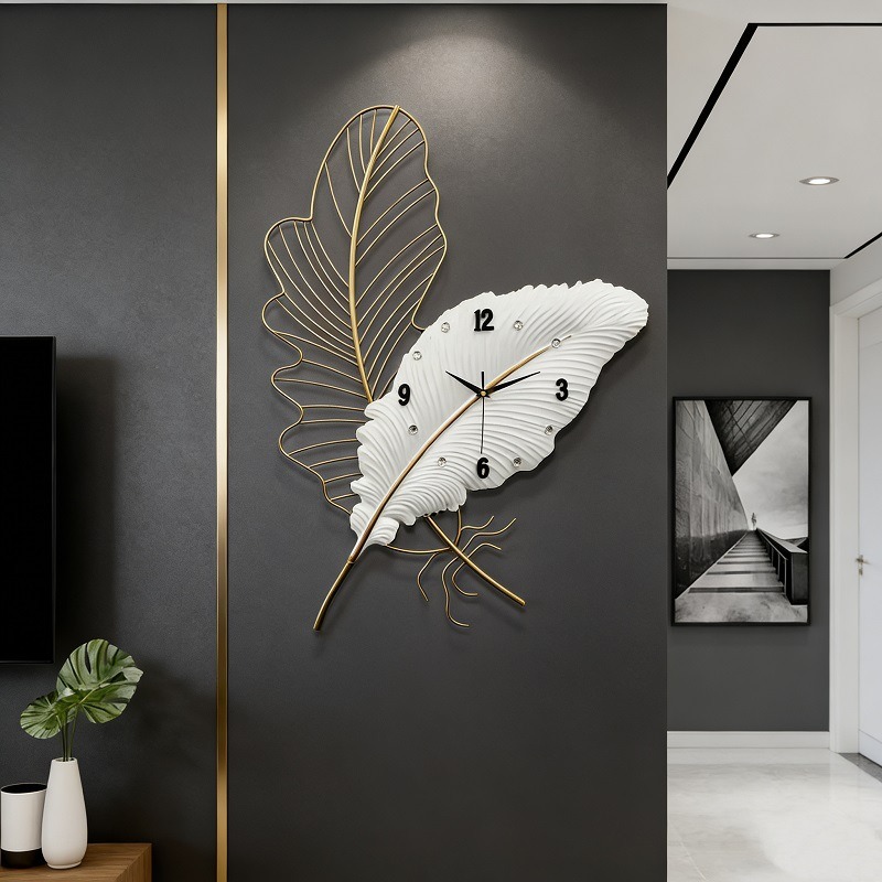 Resin Art Clock - Feather Wall Clock Modern Art Wall