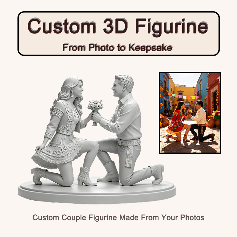 Resin Art Gift For Wedding - Custom 3D Printed Couple Figurine from