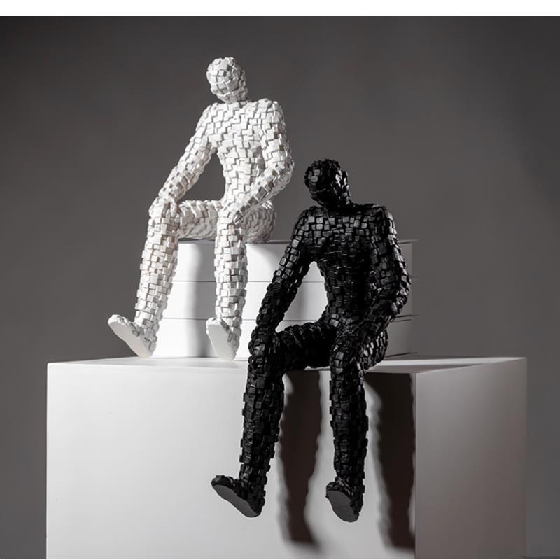 Resin Art Furniture - Mosaic Figures Sculpture Abstract Art Ornament