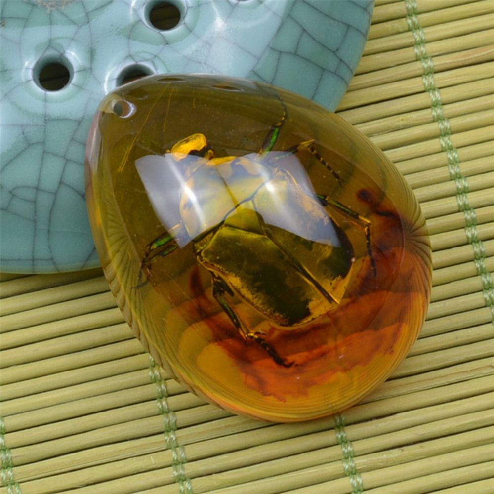 Natural Rough Butterfly Amber  - Resin Art Necklace ulasan dan harga