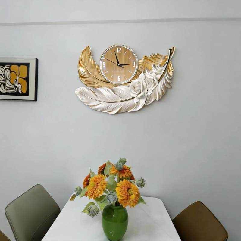 High-end Feather Design Wall C - Resin Art Clock ulasan dan harga