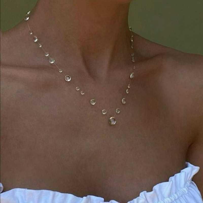 Clear Water Drop Necklace Tran - Resin Art Necklace ulasan dan harga