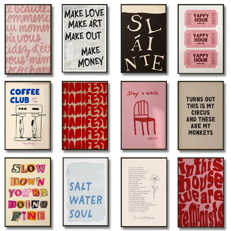 Simple Trendy Text Printing Po - Resin Art Wall ulasan dan harga
