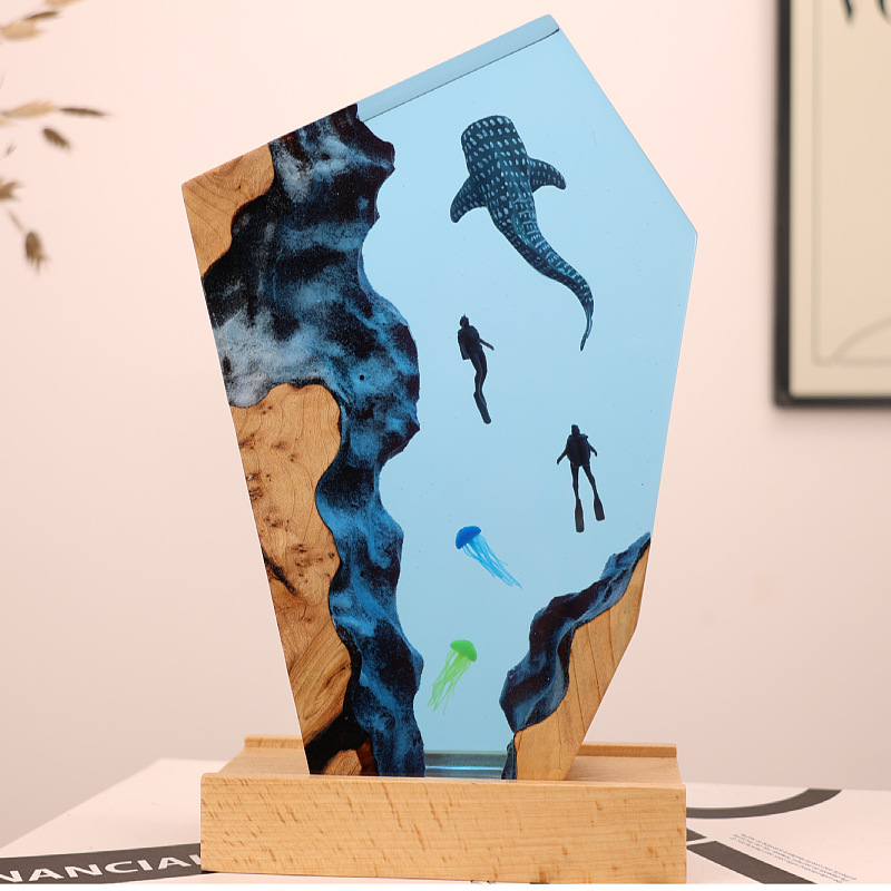Resin Cave Whale Diver Desktop - Resin Art Gift For Wedding ulasan dan harga
