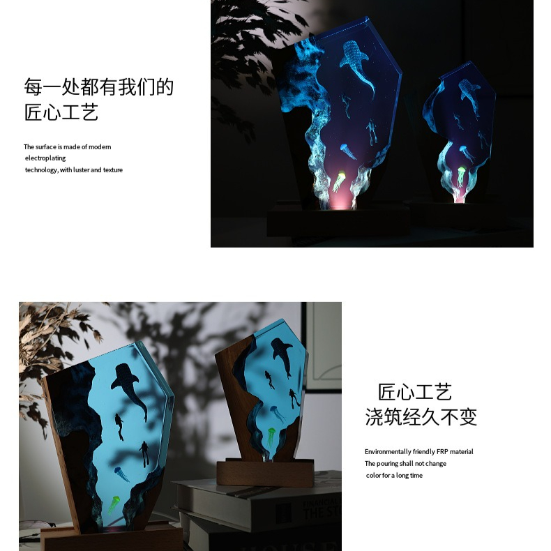 Resin Cave Whale Diver Desktop - Resin Art Gift For Wedding ulasan dan harga