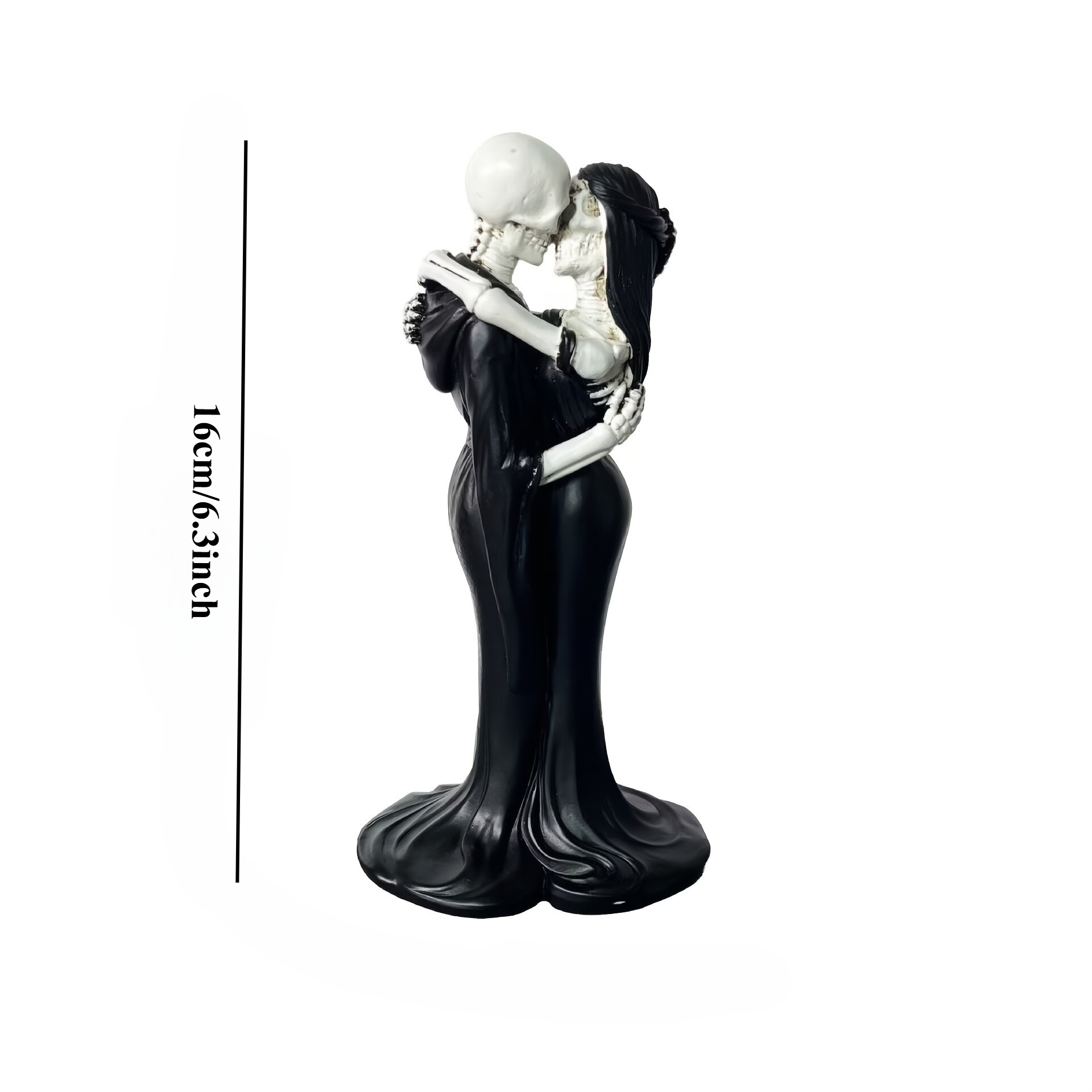 1Pc Loving Skull Couple Statue - Resin Art Furniture ulasan dan harga