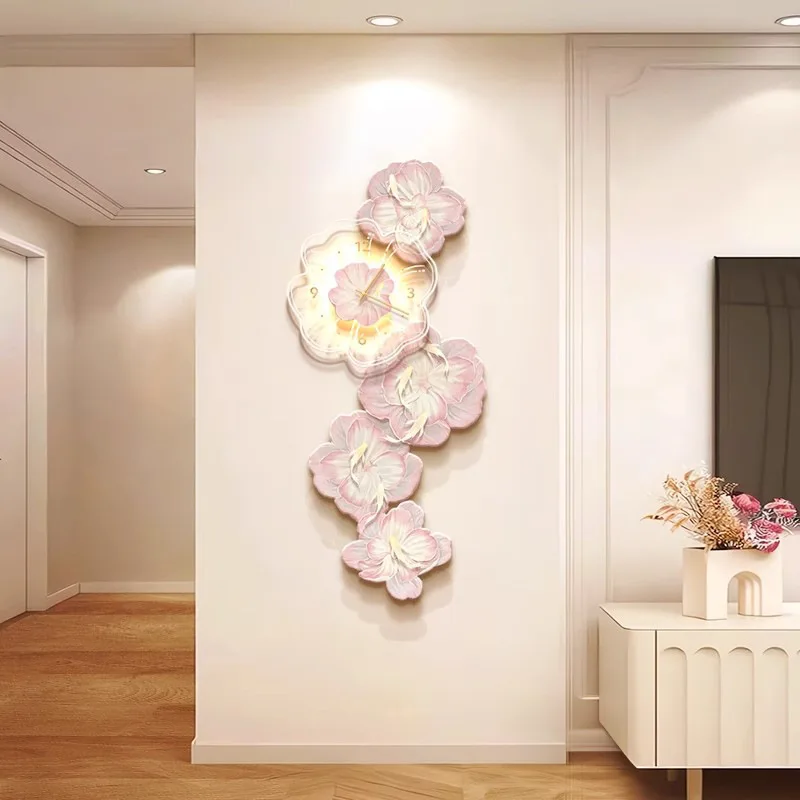 Pink Flower Light Luxury Wall  - Resin Art Clock ulasan dan harga