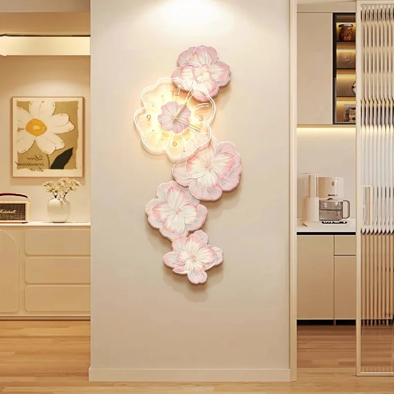 Pink Flower Light Luxury Wall  - Resin Art Clock ulasan dan harga