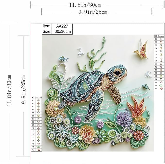 Sea Turtle Animal Diamond Pain - Resin Art Wall ulasan dan harga
