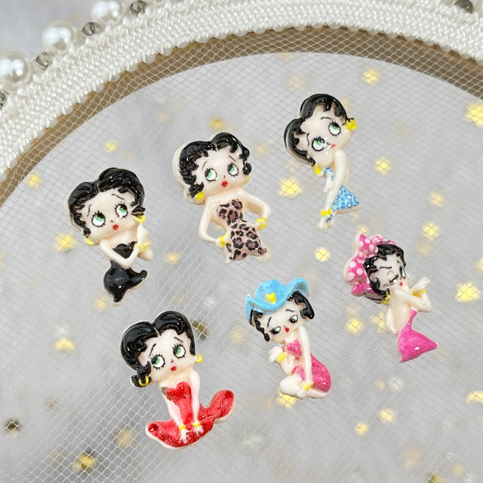 100pcs Cartoon Betty Nail Art  - Resin Art Gel ulasan dan harga