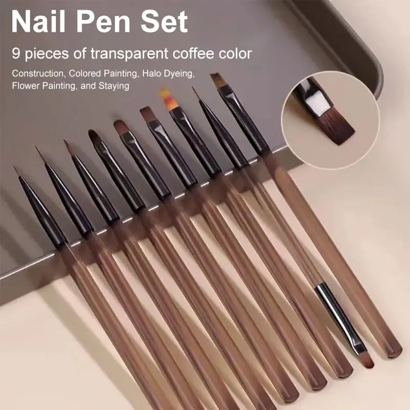 9Pcs Multi Head Nail Art Brush - Resin Art Gel ulasan dan harga