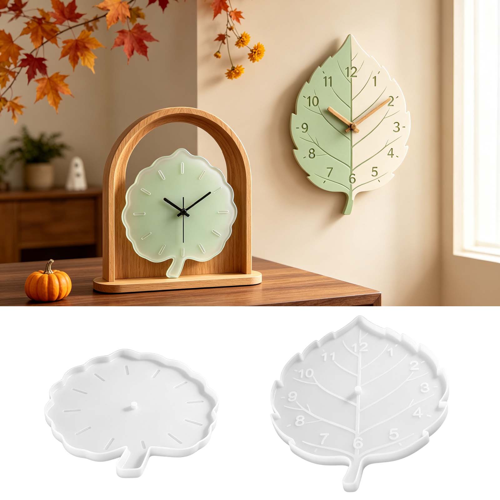Clock Silicone Molds Leaf Vein - Resin Art Clock ulasan dan harga