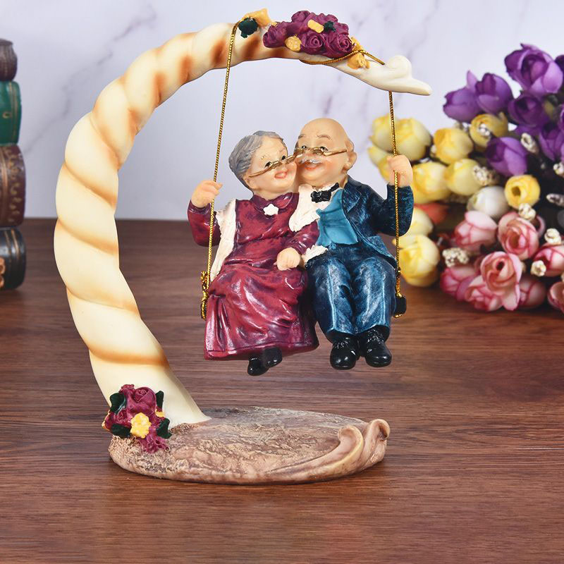 Chinese Swing Old Couples Resi - Resin Art Gift For Wedding ulasan dan harga