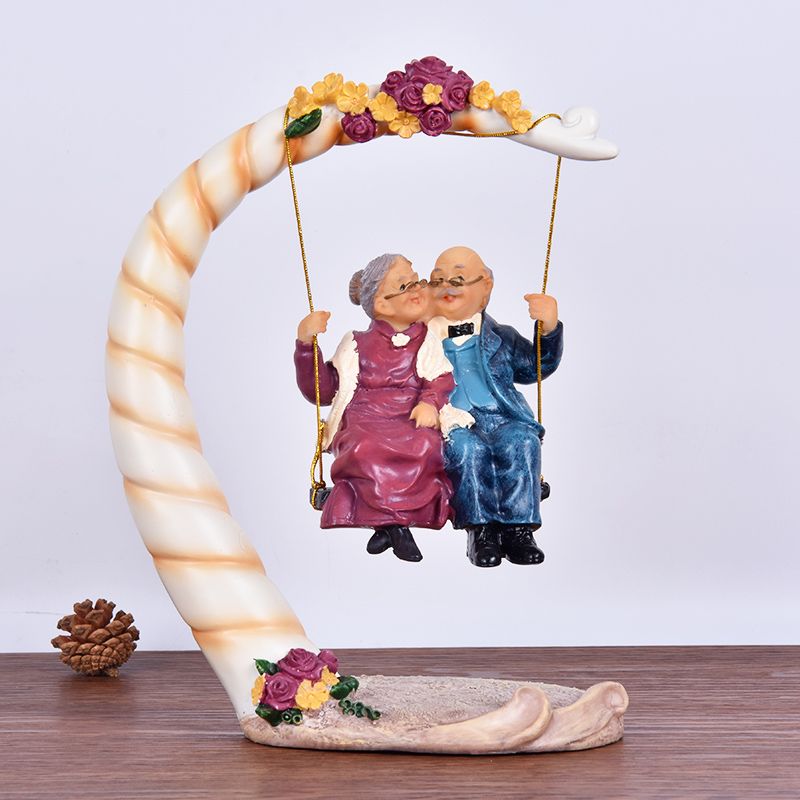 Chinese Swing Old Couples Resi - Resin Art Gift For Wedding ulasan dan harga