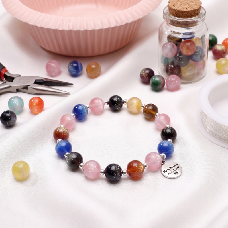 10-25pcs 8mm Resin Glitter Bea - Resin Art Necklace ulasan dan harga