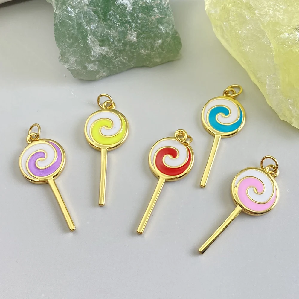 Bohemian Candy Lollipop Charm  - Resin Art Necklace ulasan dan harga