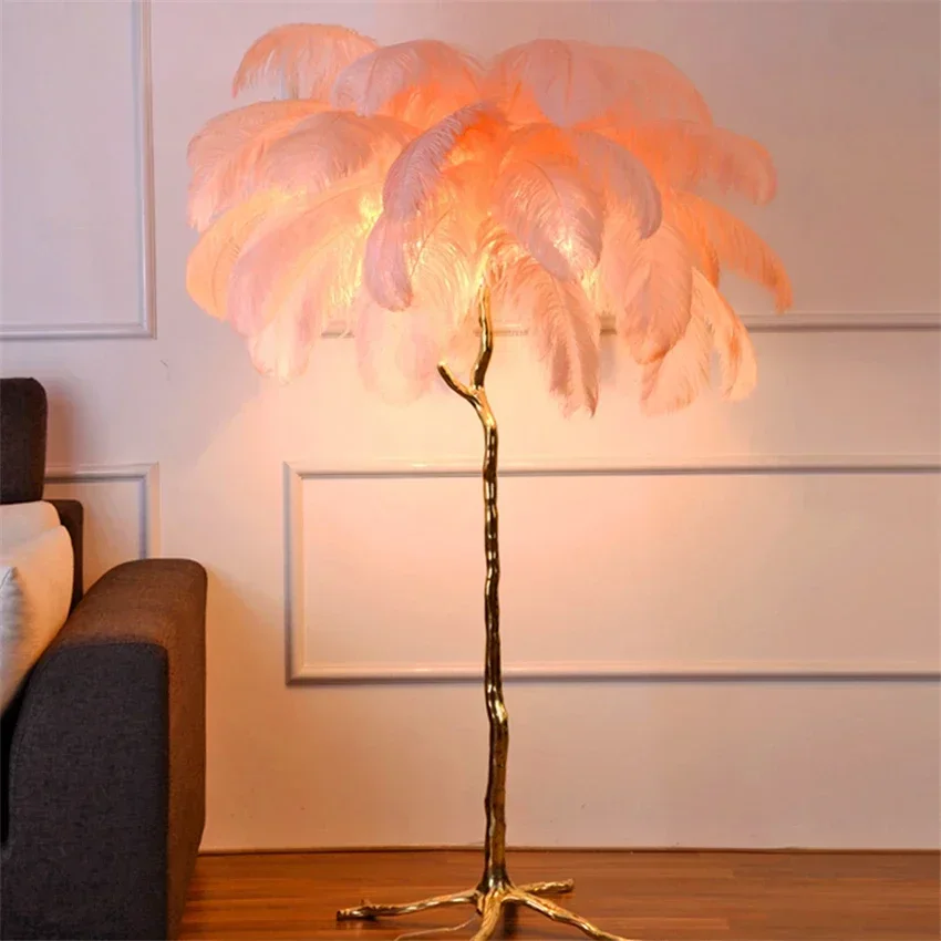 Modern Led Ostrich Feather Flo - Resin Art In Floor ulasan dan harga