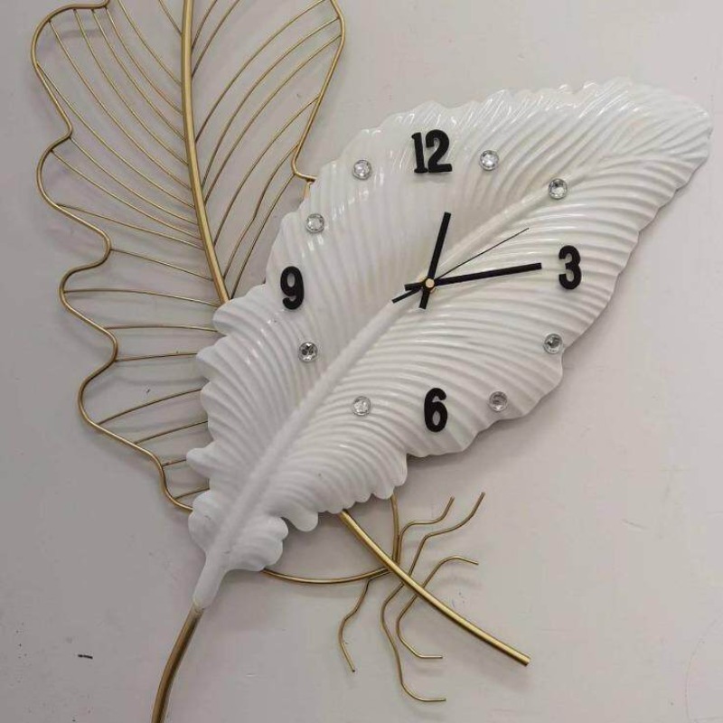 Feather Wall Clock Modern Art  - Resin Art Clock ulasan dan harga