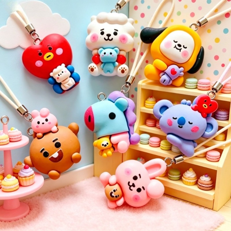 7pcs BT21 Resin Cartoon Charm  - Resin Art Handmade ulasan dan harga