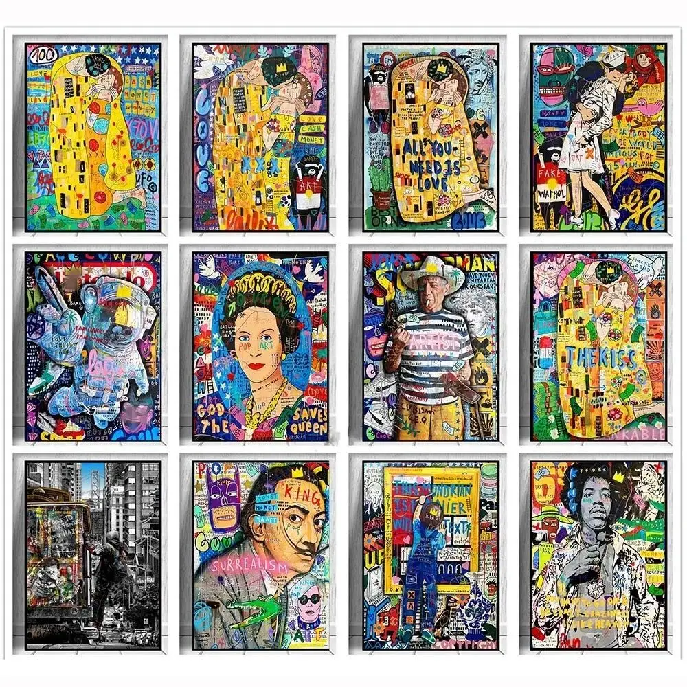 Banksy Art Gustav Klimt Kiss G - Resin Art Wall ulasan dan harga