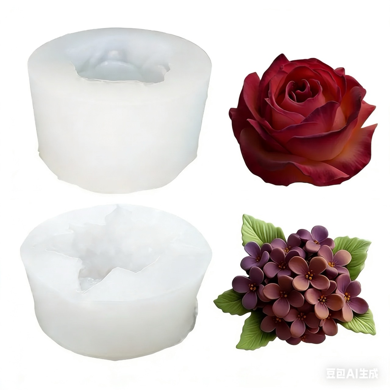 2-Piece 3D Rose and Lilac Sili - Resin Art Gift For Wedding ulasan dan harga
