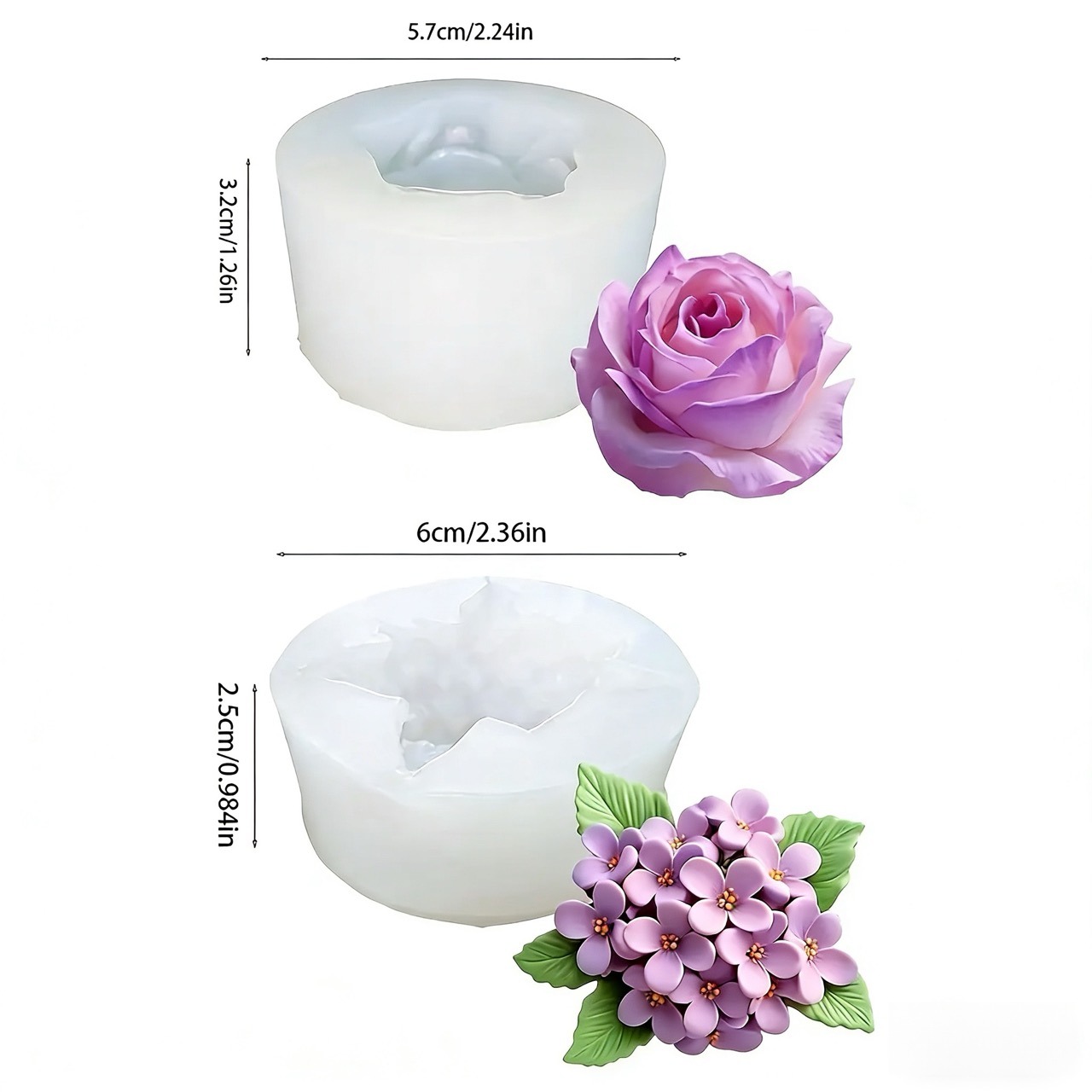 2-Piece 3D Rose and Lilac Sili - Resin Art Gift For Wedding ulasan dan harga