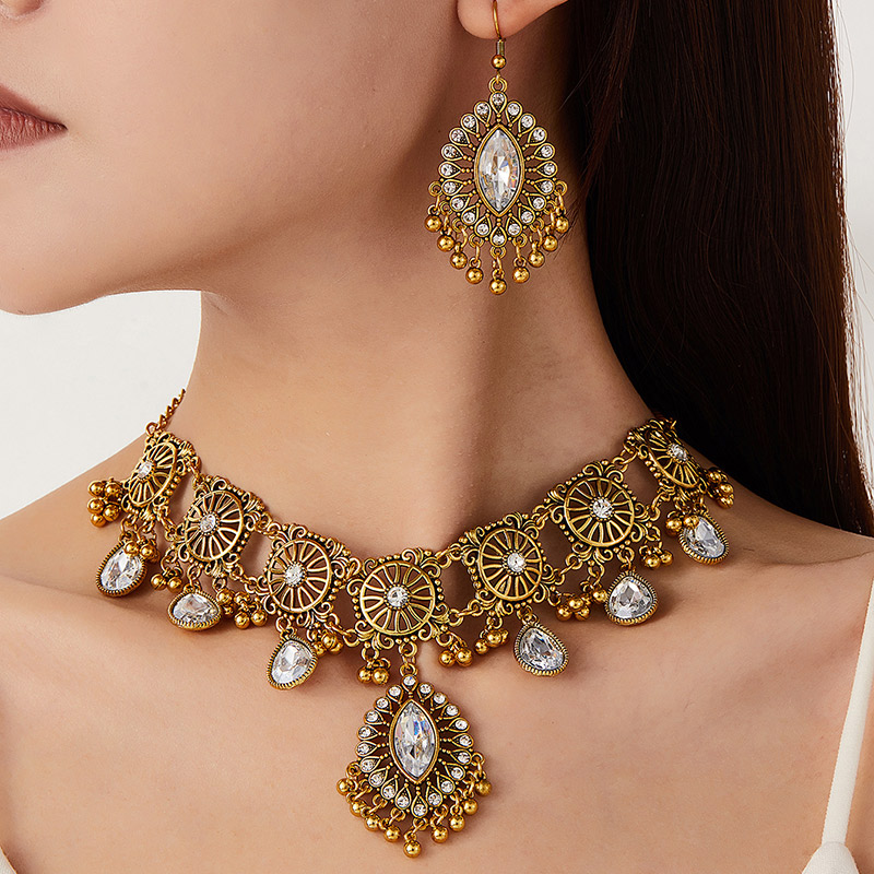 Retro Jewelry Set For Women Ho - Resin Art Necklace ulasan dan harga