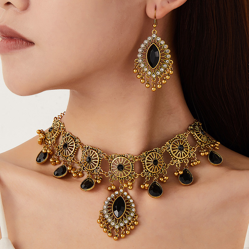 Retro Jewelry Set For Women Ho - Resin Art Necklace ulasan dan harga