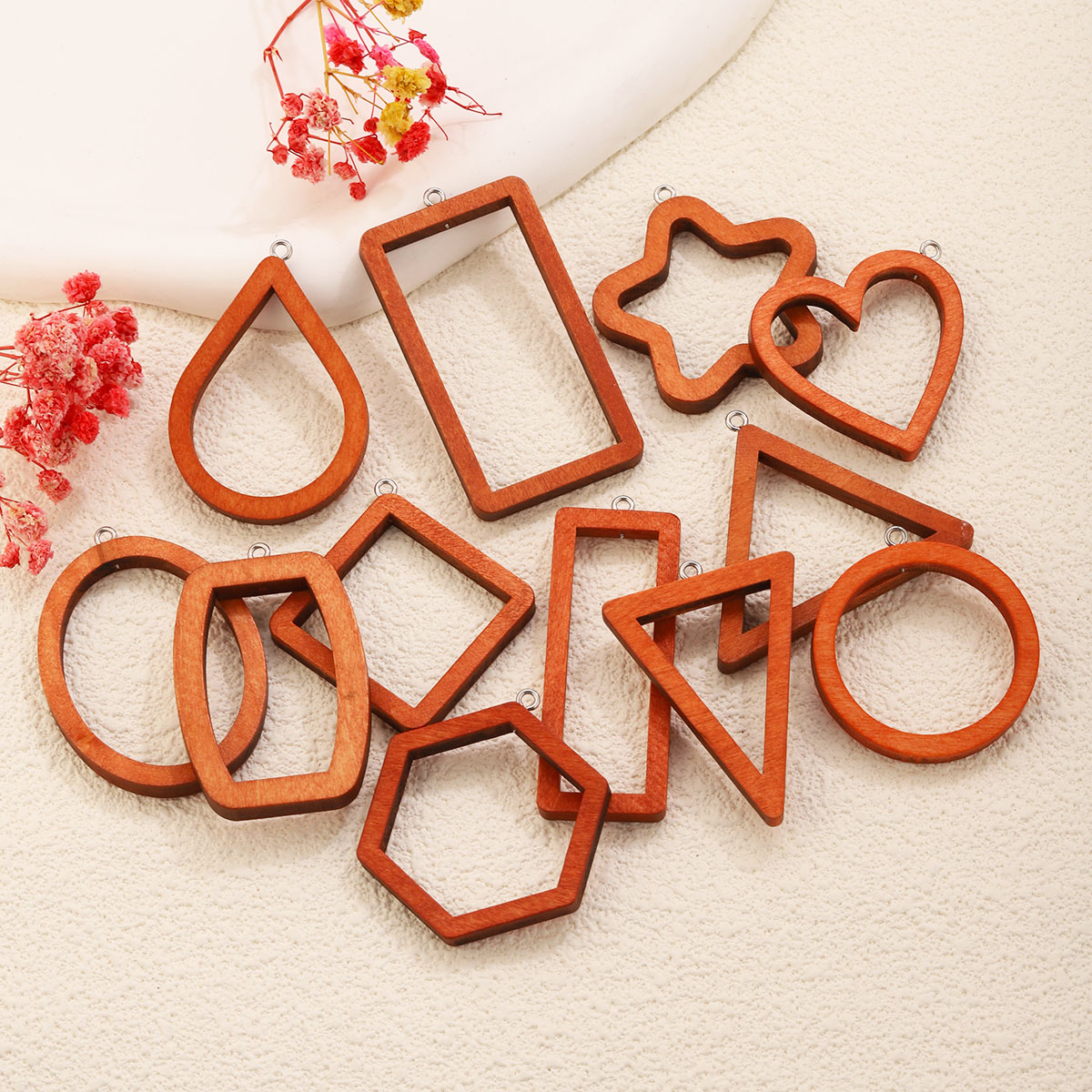 10PCS Triangle Rectangle Wood  - Resin Art Handmade ulasan dan harga