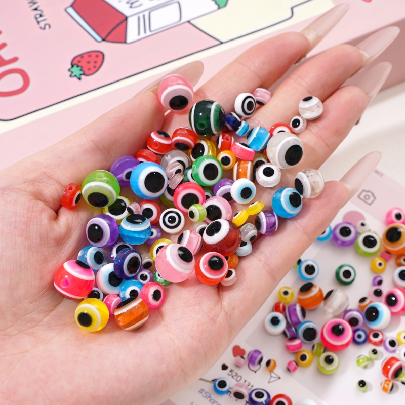 25pcs 12mm Resin Evil Eye Bead - Resin Art Necklace ulasan dan harga
