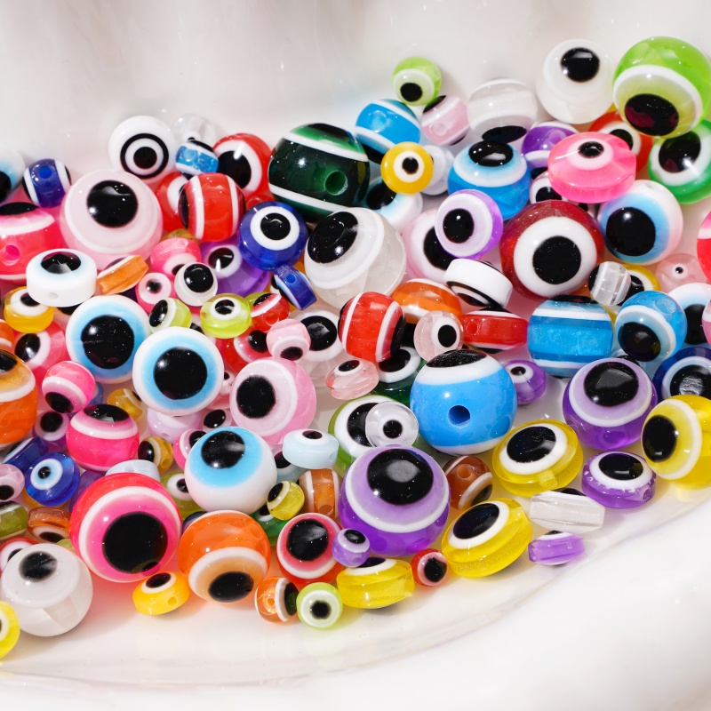 25pcs 12mm Resin Evil Eye Bead - Resin Art Necklace ulasan dan harga