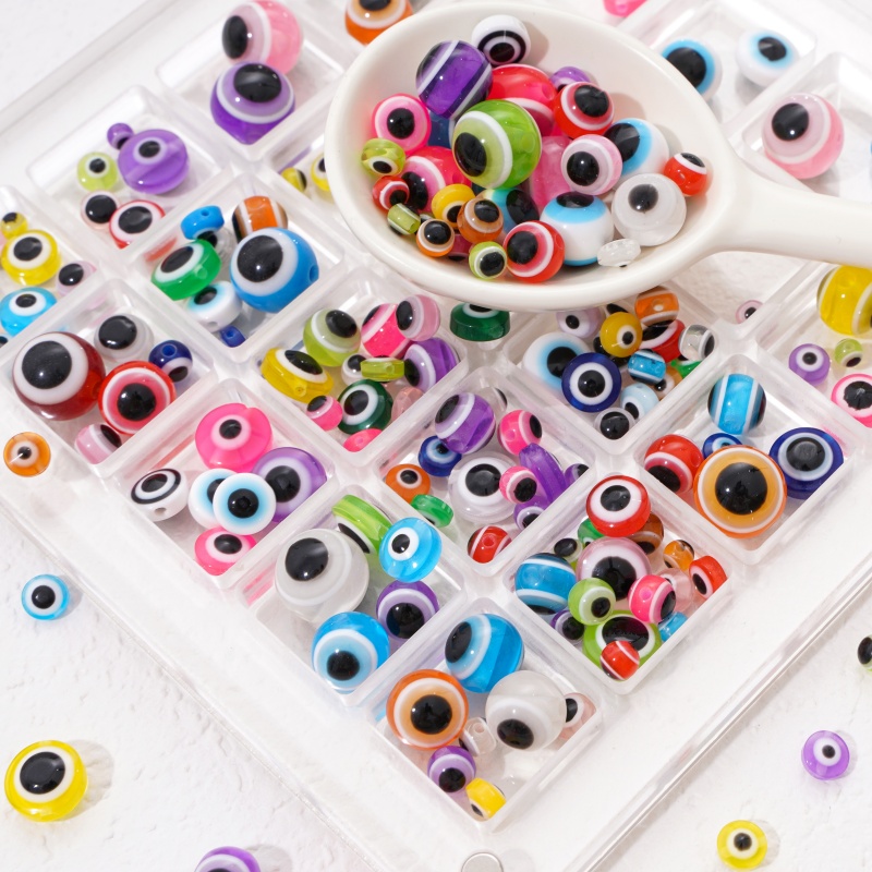 25pcs 12mm Resin Evil Eye Bead - Resin Art Necklace ulasan dan harga