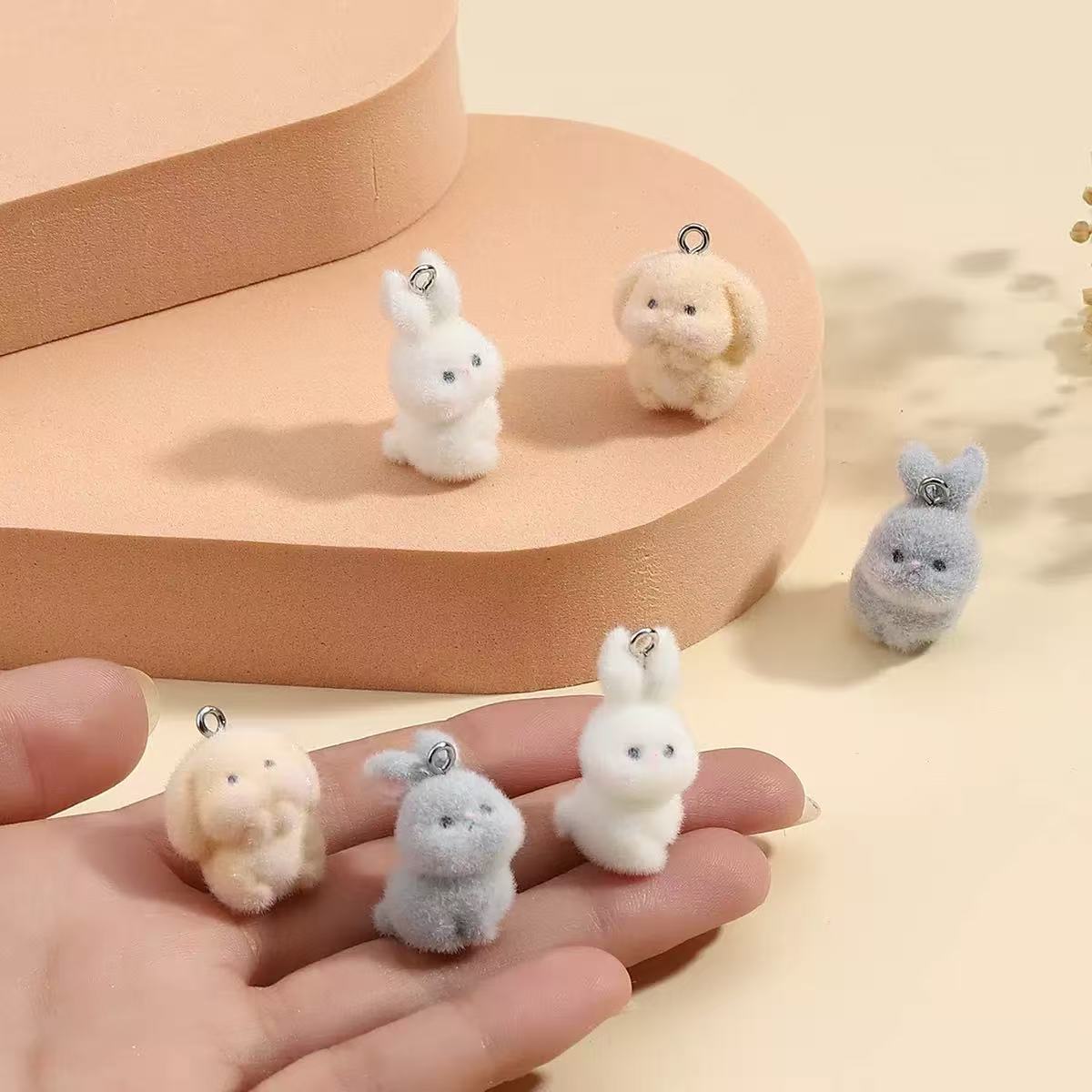 10pcs Flocking Little Rabbit R - Resin Art Handmade ulasan dan harga