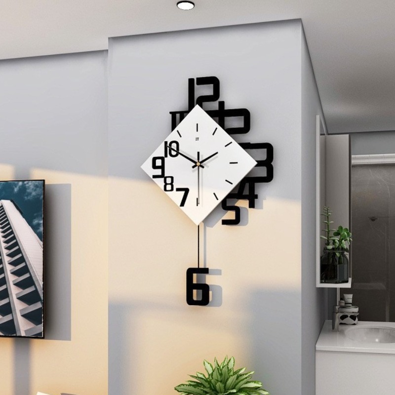 Luxury Wall Clock Living Room  - Resin Art Clock ulasan dan harga