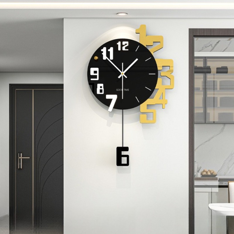 Luxury Wall Clock Living Room  - Resin Art Clock ulasan dan harga