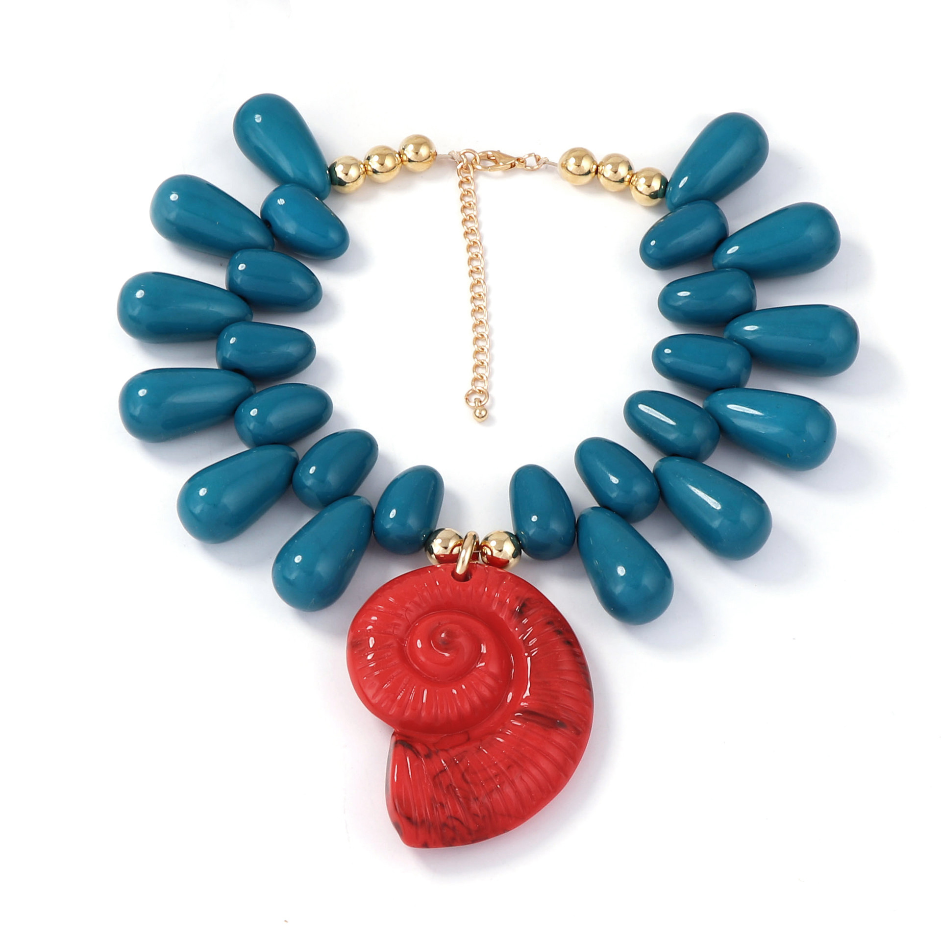 Boho Conch Pendant Choker Neck - Resin Art Necklace ulasan dan harga